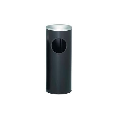 Wittco Steel Ash And Trash Urn 3 Gallon Black With Aluminum Top 10" Dia. x 25"H 3000BK 3000BK